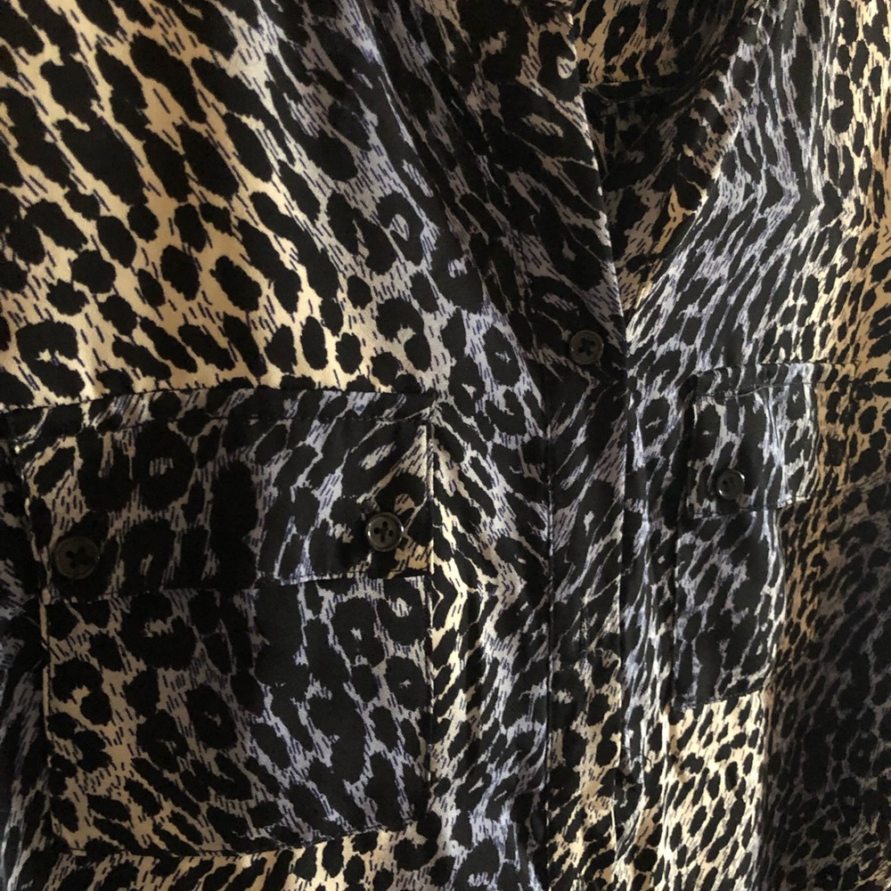 Fylo Leopard Animal Print Button Down Blouse - image 2